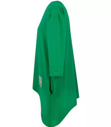 Oversize sweatshirt blouse with asymmetric bottom
