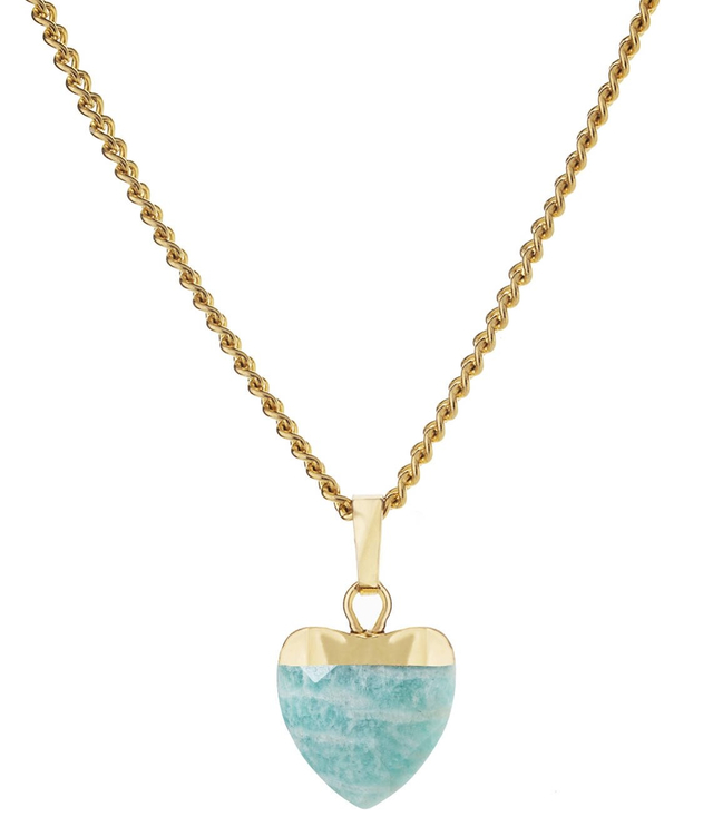 Heart pendant necklace AMAZONITE BOHO