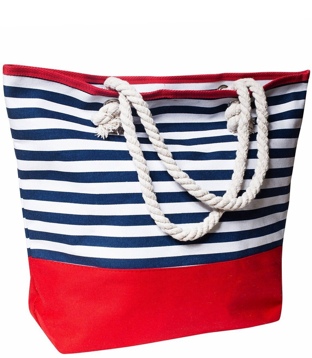 Mega large striped urban shopper beach bag