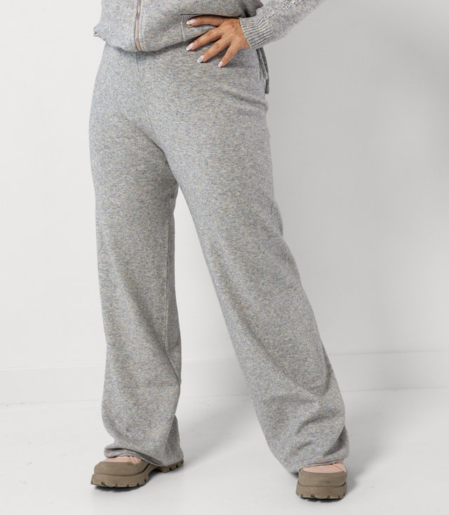 Loose melange knit pants AMELIA