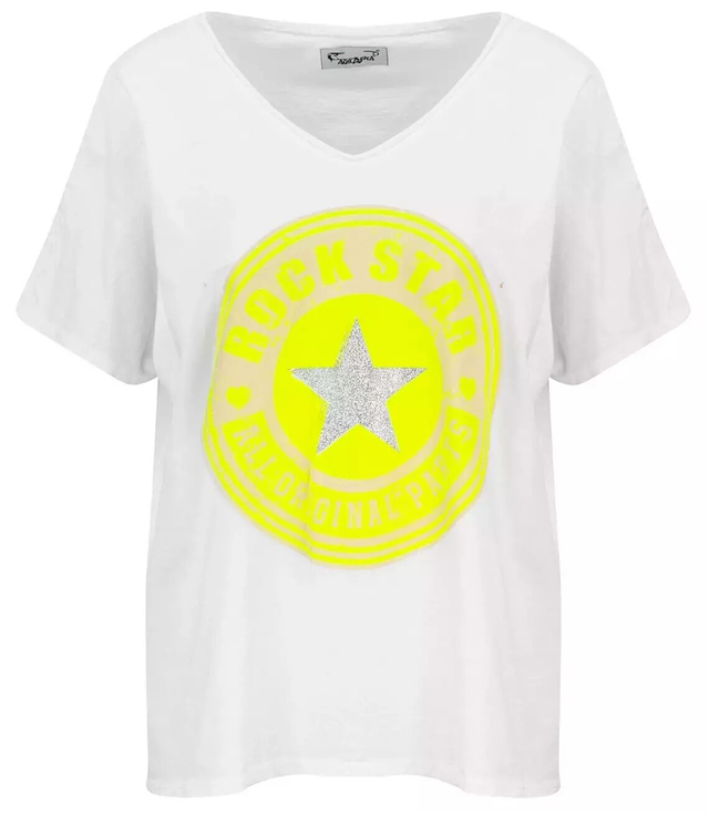 T-shirt bluzka koszulka w serek ROCK STAR