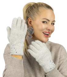 Women's elegant gloves with zircons