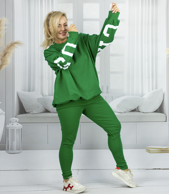 Women's tracksuit loose sweatshirt + ribbed leggings CHICAGO