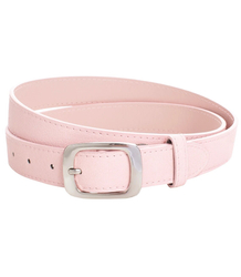 Smooth women's eco leather belt with silver buckle 3 cm