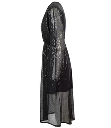 Airy wrap maxi sequin dress