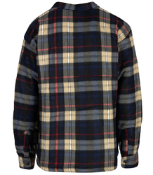 Warm fleece checked men's shirt insulated with faux fur