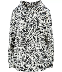 Welurowa luźna bluza animal print komin JOLA