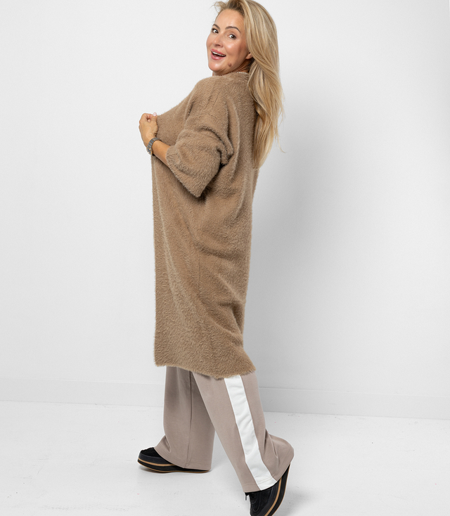 Soft knit cardigan with puffy hair ALBA