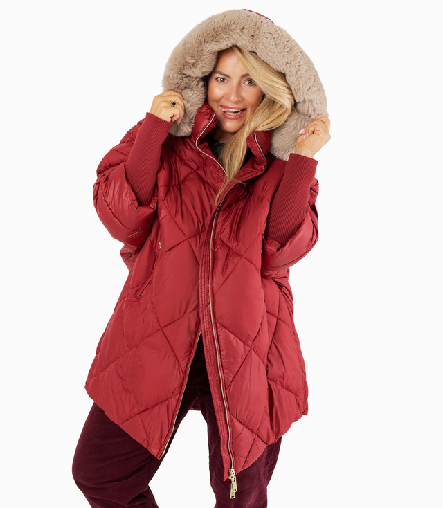 Winter oversize jacket with hood and fur NORDIC PUFF