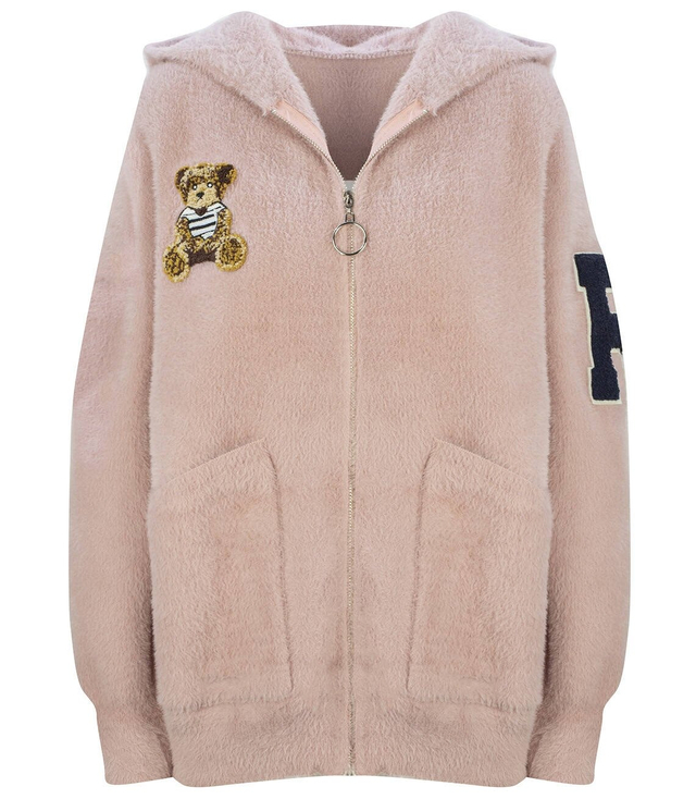 Bomber jacket sweatshirt alpaca wool teddy bear