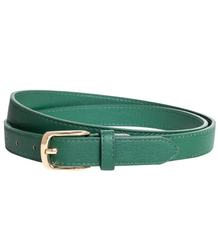 Smooth women's eco leather belt with gold buckle 2.3 cm