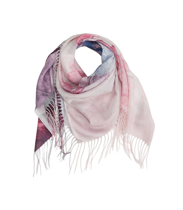 Women's scarf with floral pattern 100x100