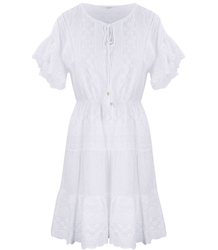 BIAŁA sukienka z Ażurowym HAFTEM MINI lato