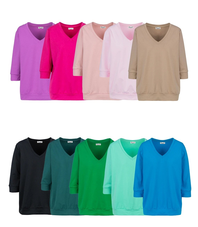 Thin cotton boxy sweatshirt neckline MINIE