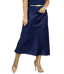 Satin maxi skirt plain monochrome PRINCESS