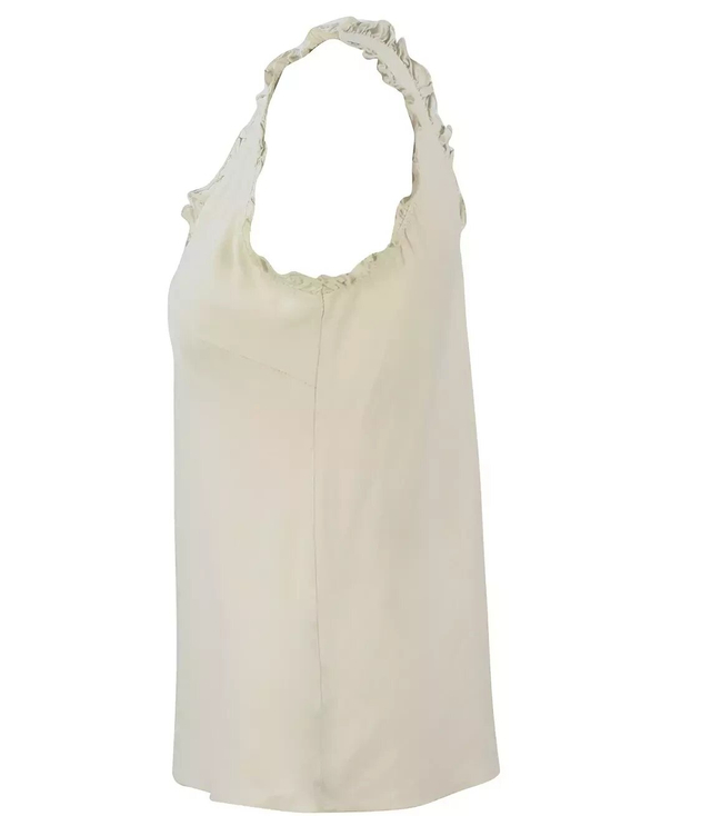 Plain top T-shirt BASIC frill blouse