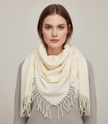 One-color shaik shawl with tassels STELLA