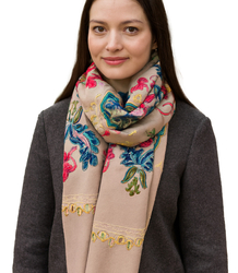 Women's scarf with floral ornament stylish