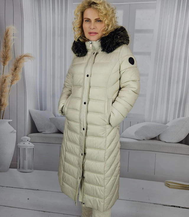 Long quilted winter warm coat with hood ARCTICA jacket