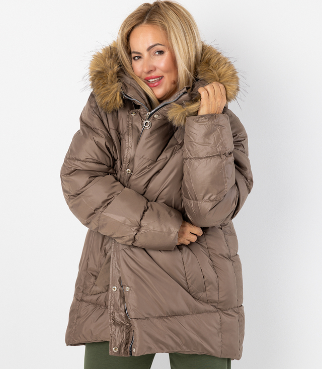 Warm winter jacket with fur hood URBAN EXPLORER