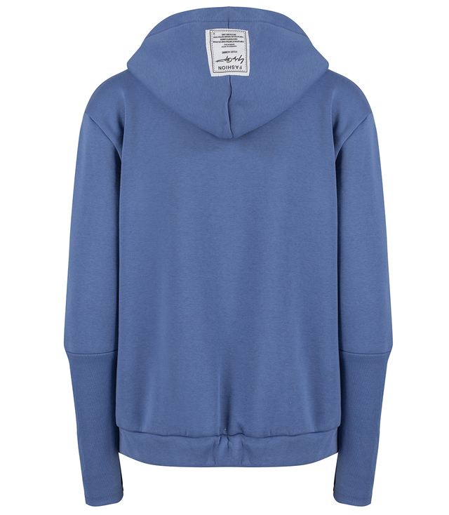 Warm women's short sweatshirt one-color basic with hood RENATA