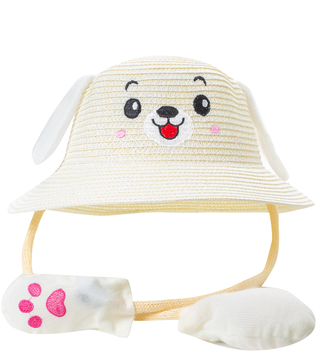 Children's hat with a dog's face and lifting ears