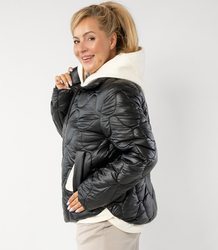 Quilted jacket with pearl sheen and tracksuit inserts ARIA