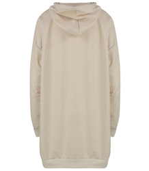 Long oversize dress sweatshirt with hood and heart patch LILLY