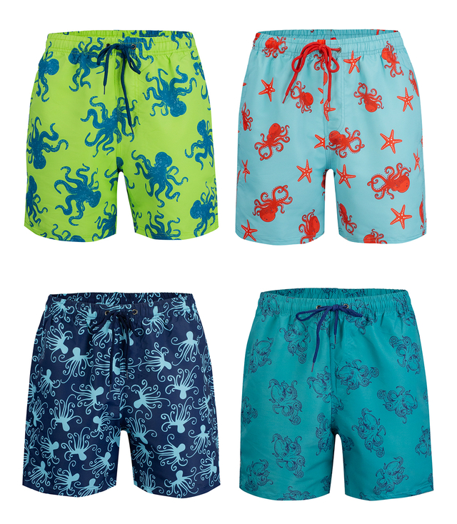 Swimming shorts with nautical print all over patterns