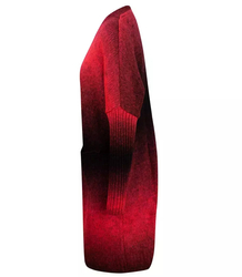 Kardigan długi gruby sweter ombre kolorowy