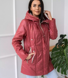 Women's transitional jacket with a quilted hood IZA
