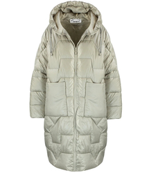 Women's long warm jacket with quilting and hood ANABEL