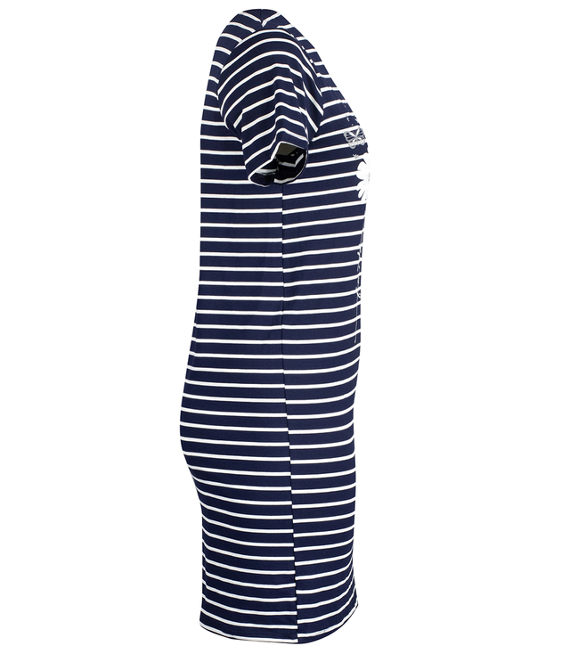 MIRIAM nautical striped dress with flowers