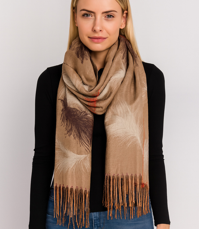 Shawl Scarf Tassel warm floral pattern soft smooth 180x70 cm