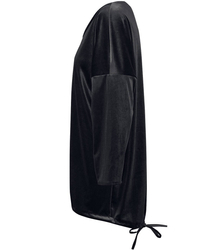 Welurowa bluzka wiązana z tyłu szpic LUŹNA