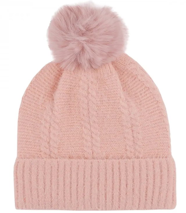 Warm women's cap with pom-pom and plaid autumn winter hat 