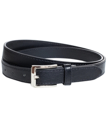 Smooth women's eco leather belt with silver buckle 2.3 cm