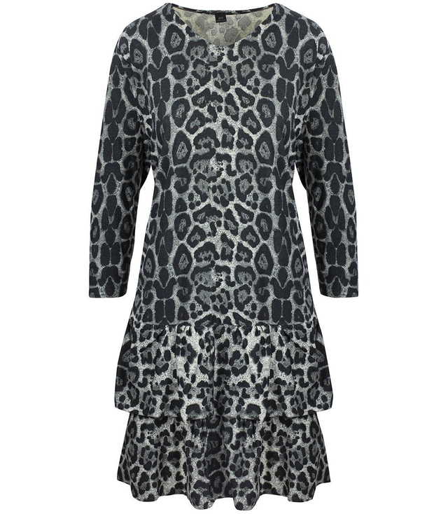 PLUS SIZE ruffle animal print dress