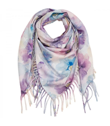 Floral women's scarf shawl with tassels