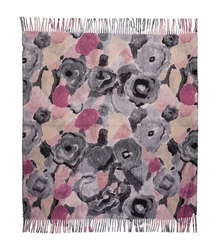 Multicolored elegant women's floral scarf with tassels