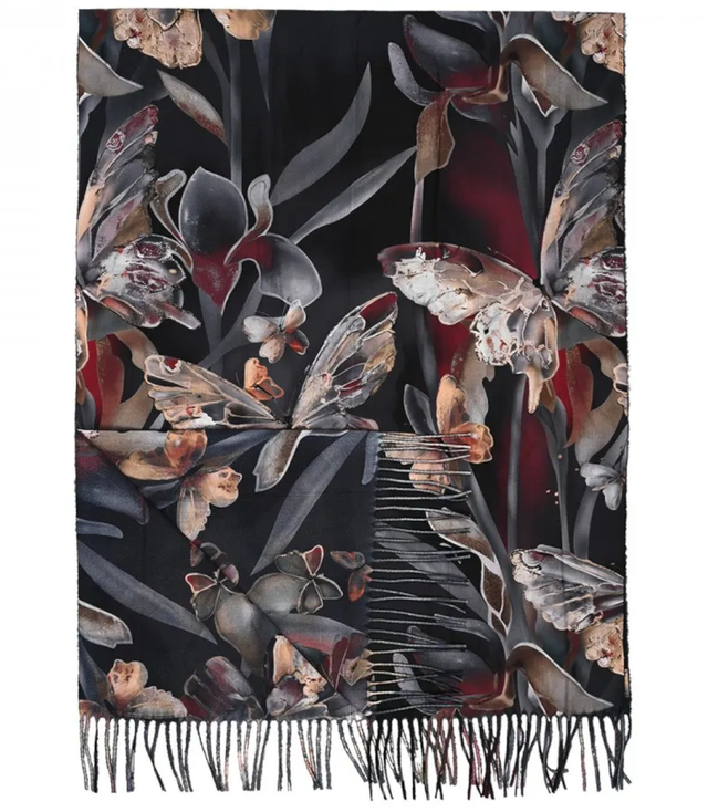 Scarf Scarf tassel warm butterflies soft smooth 180x70 cm