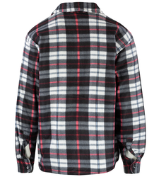 Warm fleece checked men's shirt insulated with faux fur