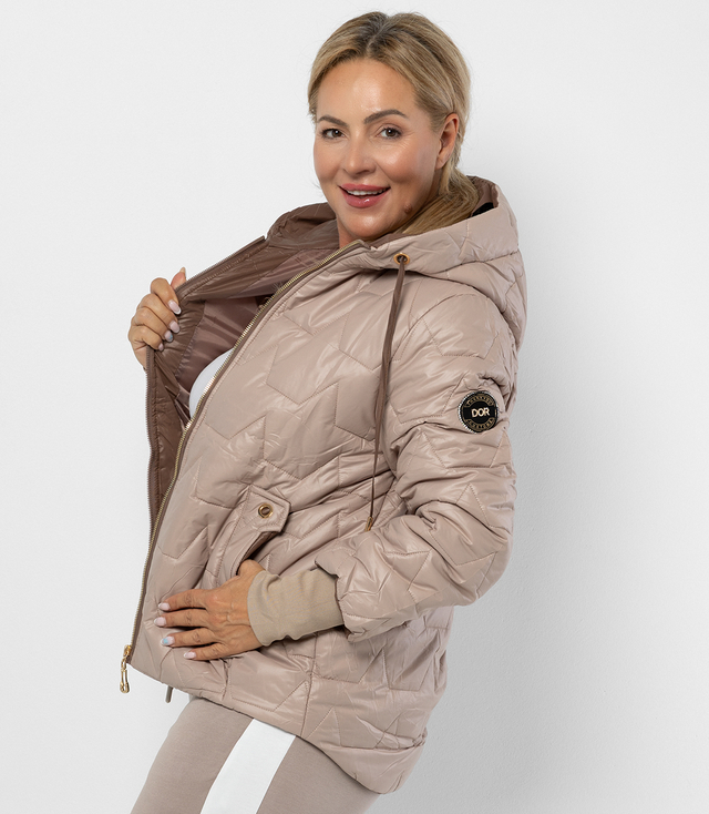 Quilted autumn winter jacket with hood MILANO