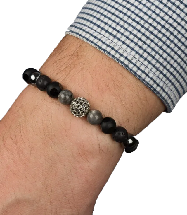 Men's bracelet with natural stones