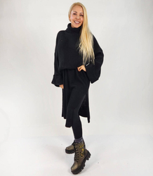 Ribbed MAXI turtleneck sweater dress