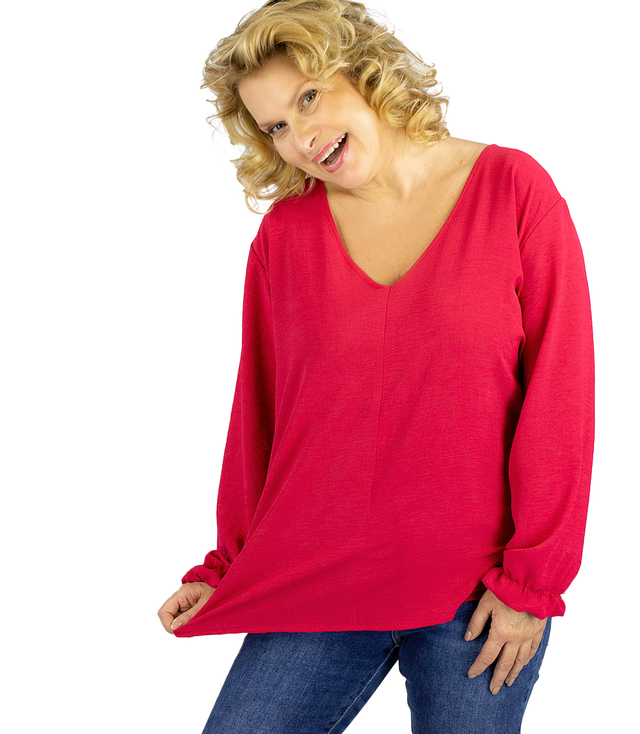 Elegant oversize blouse with gently buffeted sleeves MARCELINA