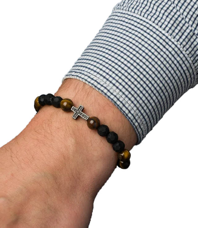 Men's bracelet with natural stones