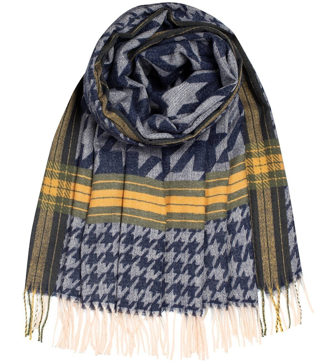 Warm shawl scarf shawl Woven PEPITKA stripes