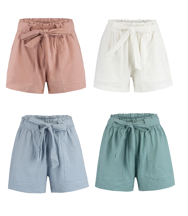 INGRID summer shorts, high waisted, crinkled shorts