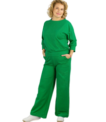 Women's sports tracksuit set cotton plain wide leg MIRANDA